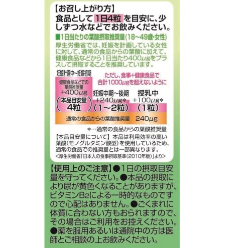 井藤漢方 葉酸補充 400μ +鈣與鐵 120粒